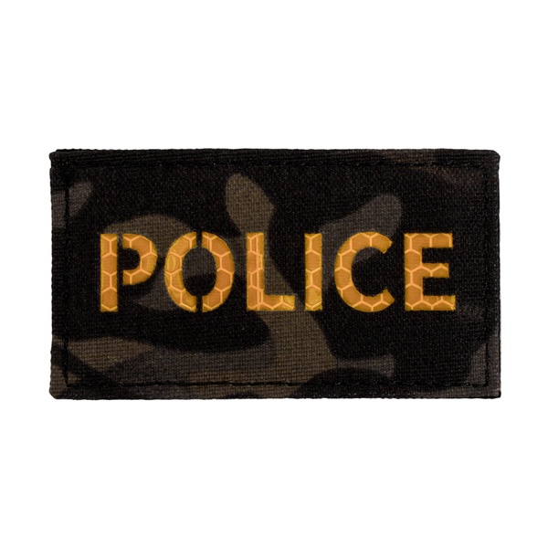 Emerson Police Yellow 9x5cm Patch, Multicam Black, Patches