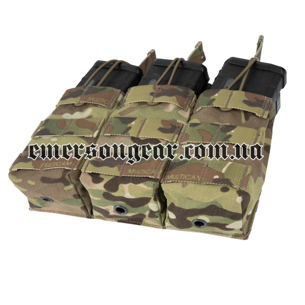 Emerson 7.62 Triple Open Top Magazine Pouch, Multicam, Magazine pouches, Cordura 500D