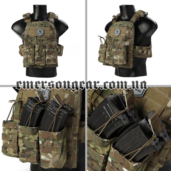 Emerson 7.62 Triple Open Top Magazine Pouch, Multicam, Magazine pouches, Cordura 500D