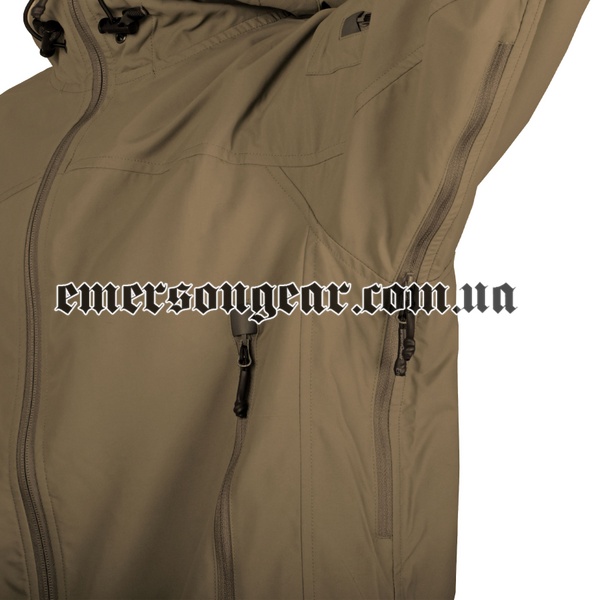 Emerson Bluelabel Catching Wind Tactical Windbreaker, Coyote Brown, Windshirts, Medium