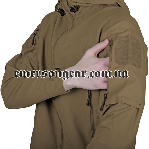 Emerson Bluelabel Catching Wind Tactical Windbreaker, Coyote Brown, Windshirts, Medium