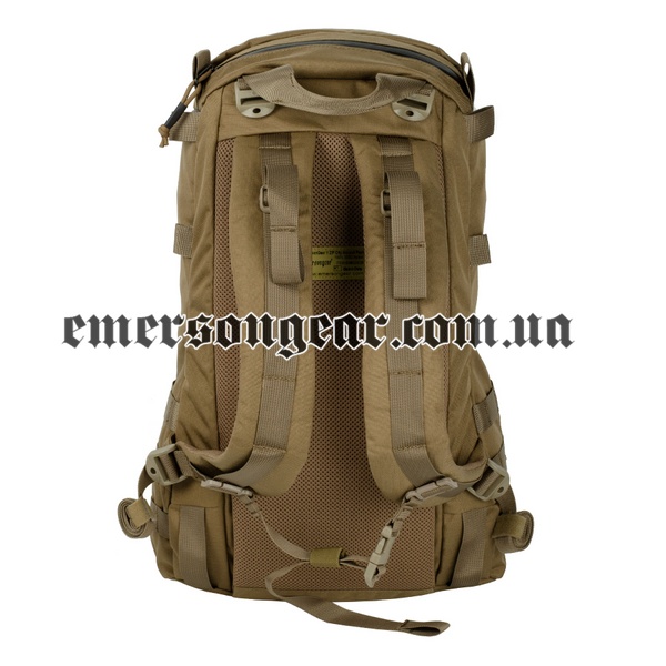 Emerson Y-ZIP City Assault Backpack, Coyote Brown, Backpacks, 33 l, Cordura 500D