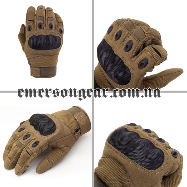 Emerson Tactical Finger Gloves, DE, Gloves, Small