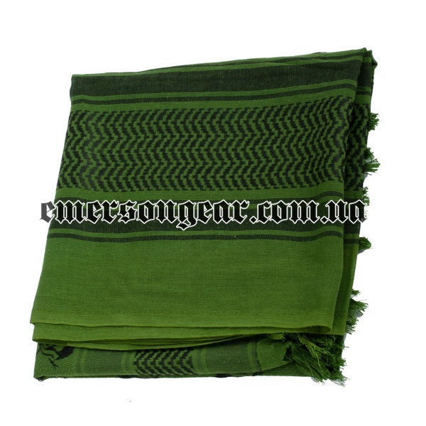 Emerson Skeleton Shemagh Scarf, Olive Drab, Scarf Shemagh