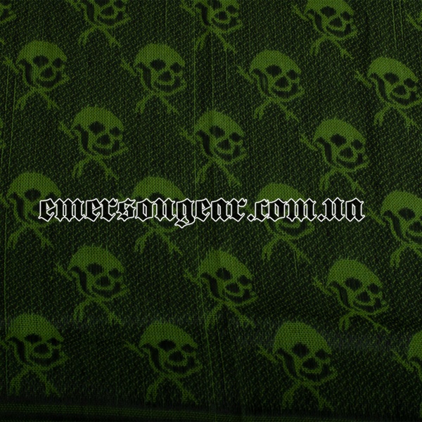 Emerson Skeleton Shemagh Scarf, Olive Drab, Scarf Shemagh