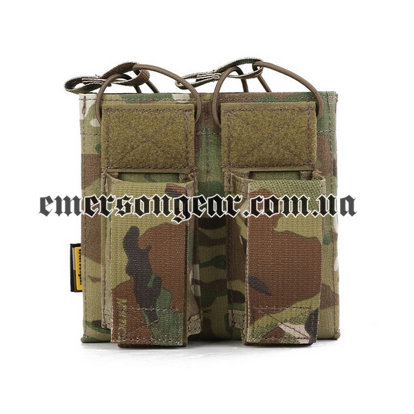 Emerson 5.56&Pistol Double Open Top Magazine Pouch, Multicam, Magazine pouches, Cordura 500D