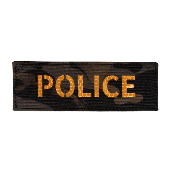 Emerson Police Yellow 15x5cm Patch, Multicam Black, Patches